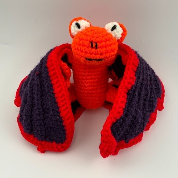 Handmade Crochet Flying Draco Stuffed Toy - Picture 2 of 8